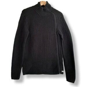 ARMANI EXCHANGE 100% Cotton Side Zip Sweater Textured Knit Sz S